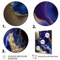 thumbnail image 3 of Designart Abstract Geode Gold And Purple Marble Canvas Wall Art, 3 of 5