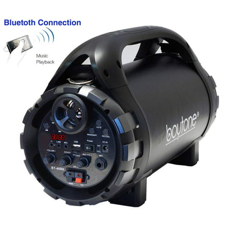 Boytone BT-46BK Portable Bluetooth Indoor/Outdoor 2.1 Hi-Fi Cylinder Loud Speaker -