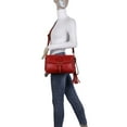 thumbnail image 2 of Whitney Womens Vegan Leather Laced Flap Messenger Crossbody Bag by Ampere Creations - Burgundy, 2 of 6