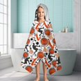 thumbnail image 6 of Orange Basketball Players Pattern Hooded Bath Towel，60"x35" for Ages 3 To 12 Kids, Quick Dry Lightweight Soft Microfiber Hood Beach Towel Cover Up for Kids, 6 of 7