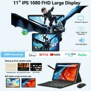 Tablet 11 inch Android 15 Tablet,128GB ROM 16GB RAM,4G LTE Tablet,5G WiFi+Cellular, MTK8786,Octa-Core, GPS,Dual Camera,1TB Expand,Incell Screen,HD Display,7000mAh,Face Unclocked,Tablet with Keyboard