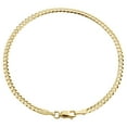 thumbnail image 2 of Genuine 14K Yellow Gold 3mm Solid Plain Curb Cuban Link Bracelet 9 Inches, 2 of 5