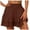 Coffee, variant on Women's Fashion Solid Wide Leg High Waist Culottes - Elastic Waist Tie, Casual/Sporty, Summer Daily Wear