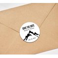 thumbnail image 3 of Darling Souvenir Round 45 Pcs Snowy Mountain Save The Date Stickers Personalized Bride Groom Names And Date Envelope Seals - White, 3 of 4
