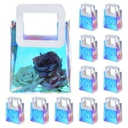 Uxcell Holographic Bags Iridescent Reusable Bag Mini Gift Tote Bags for Party, 20 Pack