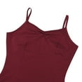 thumbnail image 5 of DPOIS Womens Criss Cross Back Built in Shelf Bra Camisole Ballet Dance Leotard Burgundy-A L, 5 of 7