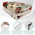 thumbnail image 4 of Quilts King Size Bedding Set, Christmas Red Poinsettia Lightweight Quilted Comforter, Winter Xmas Floral Leaves Rustic Soft Reversible Bedspread Coverlet with Pillow Covers for All Season, 96" x 106", 4 of 9