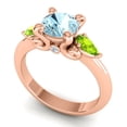 thumbnail image 2 of 2.50 Carat Shiny Round Shape Aquamarine & Peridot Gemstone Anniversary Ring for Wife Solid 18K Rose Gold Size 3.5 by Diamond-Capitals, 2 of 8