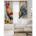 thumbnail image 2 of Sunflower Retro Rooster Blackout Curtains for Bedroom Living Room Darkening Curtains 63 Inches Long Elegant Animals Watercolor Window Curtain 2 Panels Set Window Treatment Grommet Drapes 52"x63", 2 of 9
