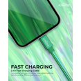 thumbnail image 3 of Liquipel Powertek Cable Cargador Para Iphone De 6 Pies, Adaptador De Cable Lightning A Usb De Carga Rápida, Compatible Con Ipad, Certificado Mfi, Brillo Metálico (Verde), 3 of 5