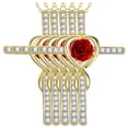 thumbnail image 1 of Collar Cruz/Rosa High Monaco RoseGrace03 5Pzas Oro Dije 2x3cm, 1 of 5