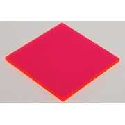 4 pack- RED/PINK # 9095    FLUORESCENT ACRYLIC PLASTIC SHEET 1/8"  12" X 12"