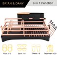 thumbnail image 3 of BRIAN & DANY Aluminum Dish Drying Rack Dish Racks for Kitchen Counter Dish Drainer with Removable Cutlery Holder & Cup Holder Unique 360 Swivel Spout Drainboard 16.5"" L x 11.8"" W Golden, 3 of 5