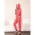 thumbnail image 3 of Matching Christmas Pajamas for Family Long Sleeve Santa Print Hooded Romper Zip Up Jumpsuits, 3 of 4