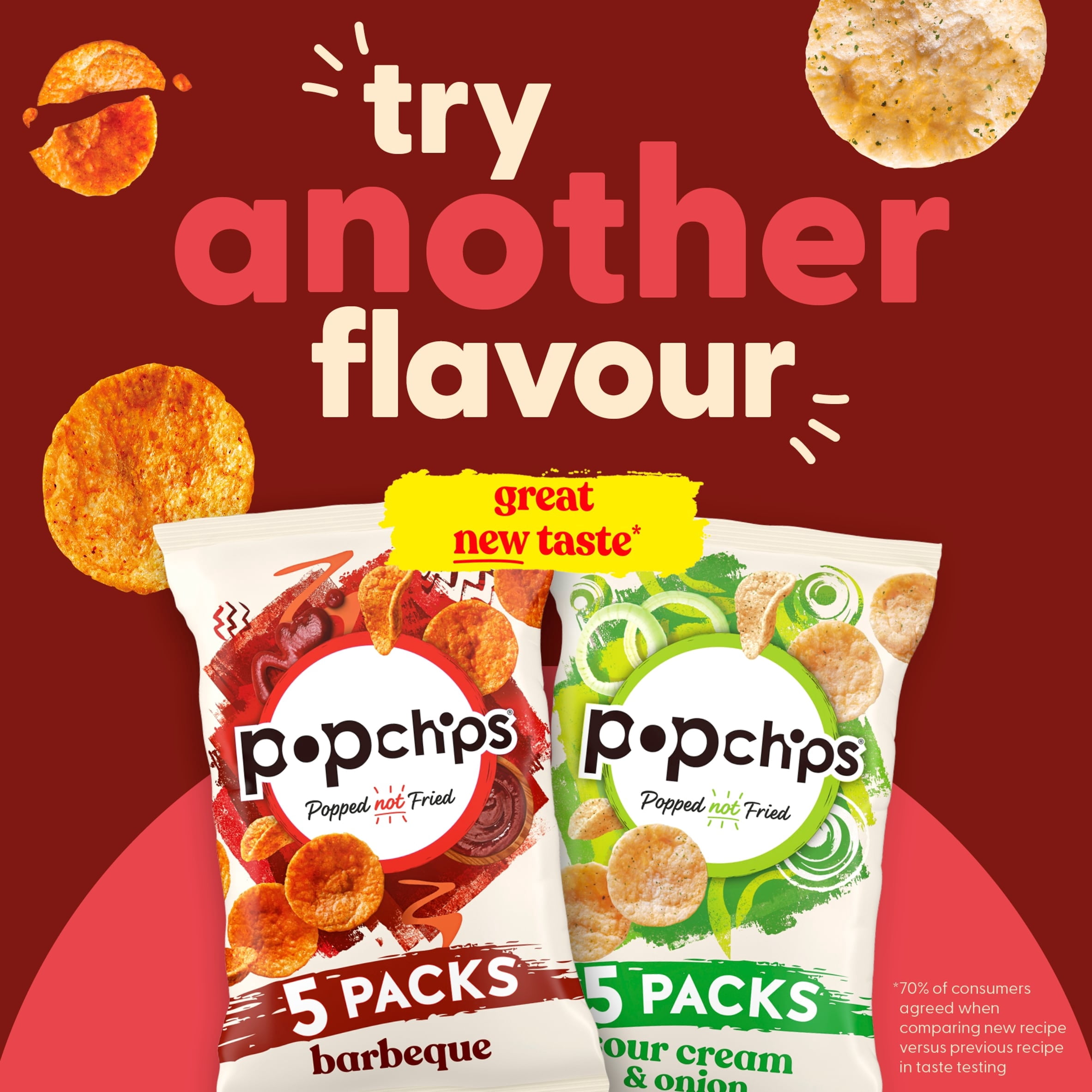 Popchips Chargrilled Steak Multipack Crisps 5x17g, Imported from