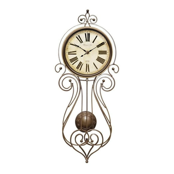 Horloge de mur regulateur en fer forgé