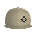 thumbnail image 3 of DouZhe Flat Brim Cap Snapback Hat, Freemason Compas Eye Prints Réglable Jaune Adulte Casquette de Baseball, 3 of 6