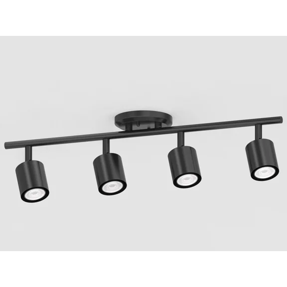 Mainstays 26" 4-Light Black Round Back Linear Track Lighting Set
