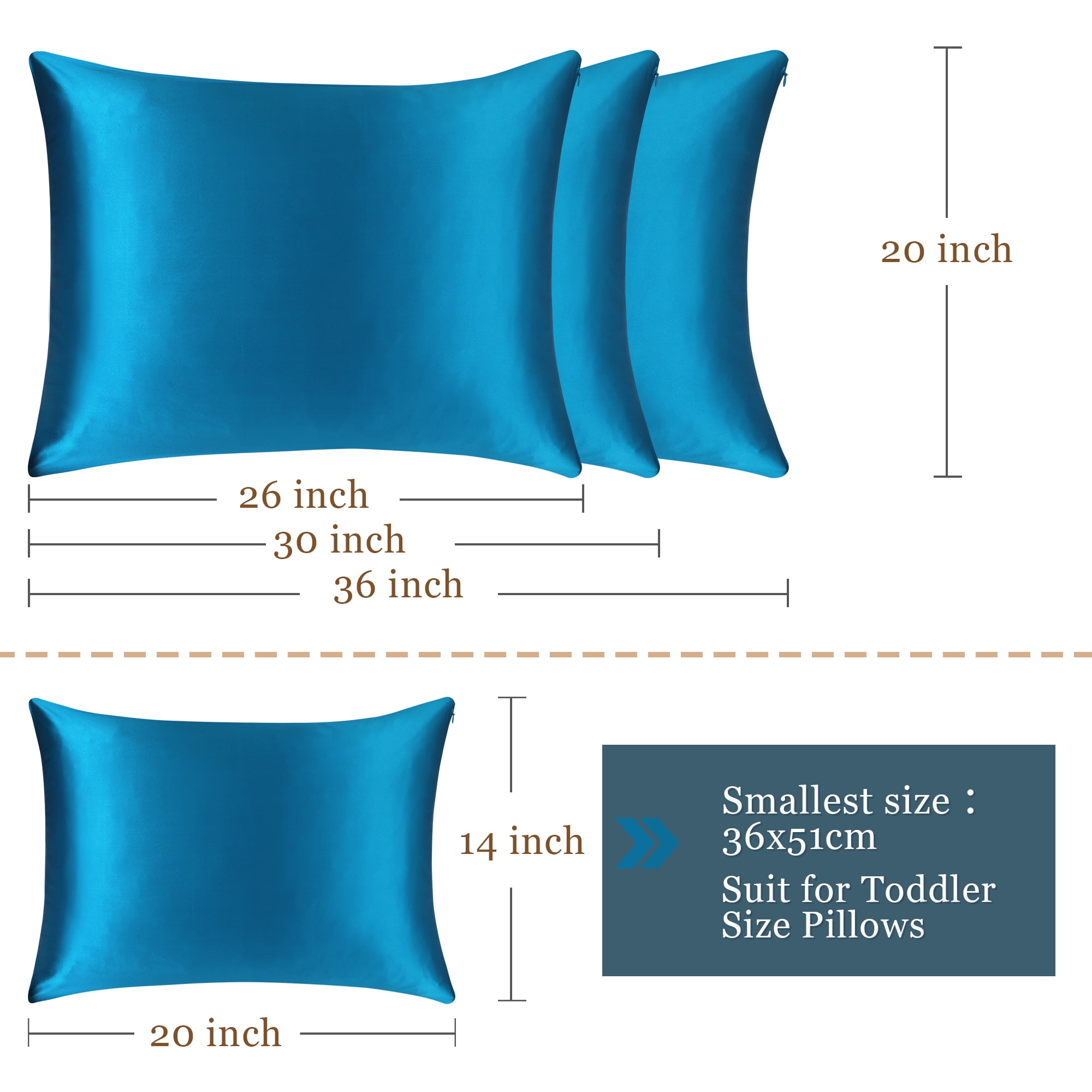 Unique Bargains 100% Luxury Silk Solid Bed Pillowcase, 1 Piece,  Peacock Blue
