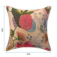 thumbnail image 3 of Stylo Culture Indian Settee Sofa Throw Pillow Covers 16x16 Kantha Embroidered Beige Traditional 40 x 40 cm Home Decor Cotton Tropicana Square Cushion Covers | Set Of 2, 3 of 4