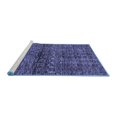 thumbnail image 2 of Ahgly Company Machine Washable Indoor Square Abstract Blue Modern Area Rugs, 4' Square, 2 of 4