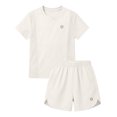 thumbnail image 2 of NAISIBABY Boys Activewear Outfit Sets, UPF50+ Quick Dry Short Sleeve T-Shirt and Shorts Kids Breathable Athletic Clothes 2-Piece White Size 4, 2 of 9