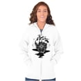 thumbnail image 4 of Diamond Bleeding Heart Compass Unisex Fleece Graphic Zip Up Hoodie Brisco Brands 3X, 4 of 5