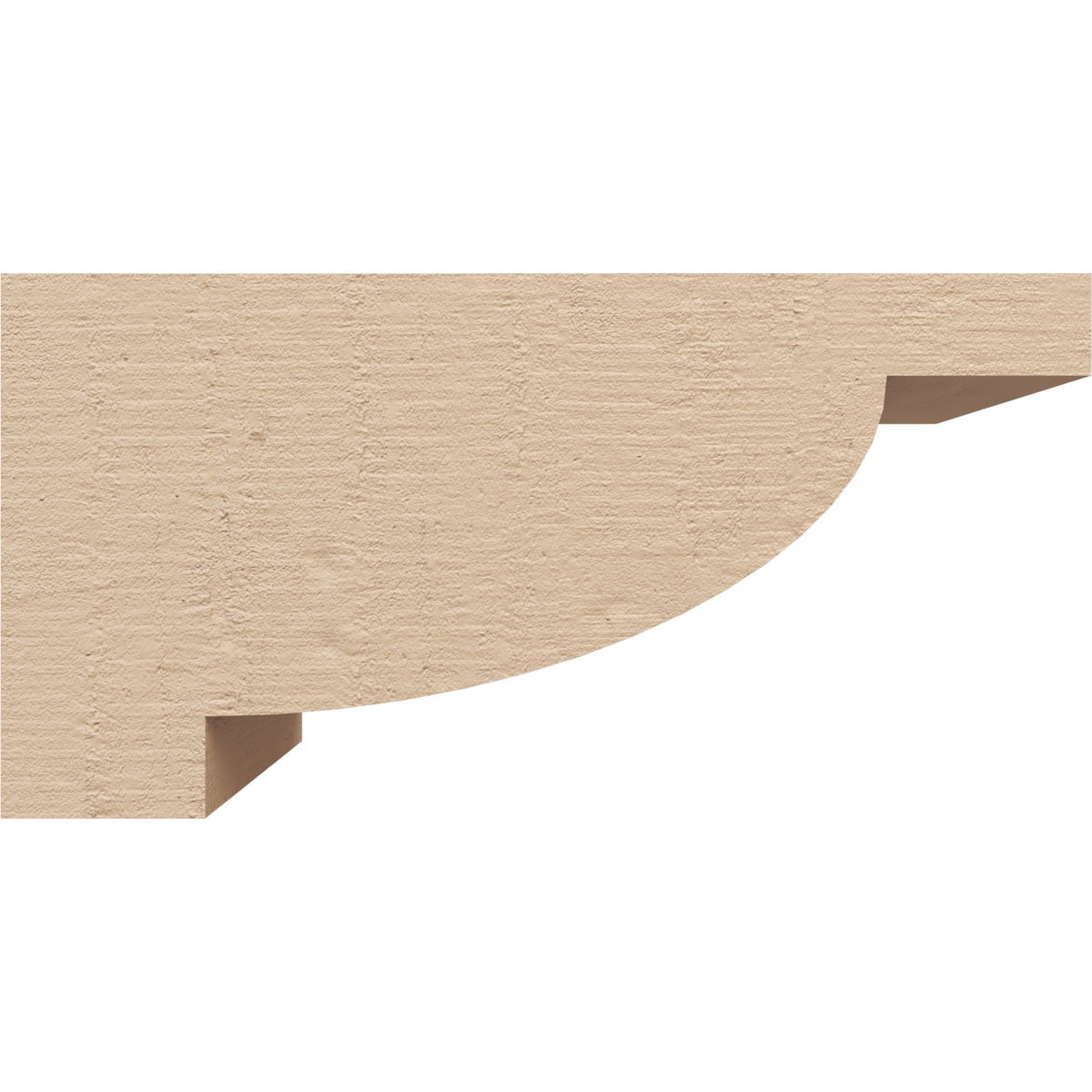 4"W x 8"D x 4"H Wide Alpine Rough Cedar Woodgrain TimberThane Corbel, Primed Tan