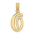 thumbnail image 1 of Diamond2Deal 14K Yellow Gold Script Letter O Initial Pendant for Women (L- 0.62inch, W- 0.34inch), 1 of 6