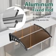 thumbnail image 6 of Macrout 39.8”x 37.8" Outdoor Window Awning Exterior with Polycarbonate Panels for Door Entrance, Air Conditioner, Front and Back Patio Door Canopy for Sun Shelter, UV, Rain, Snow Protection(Brown), 6 of 10