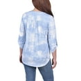thumbnail image 3 of NY Collection Women's 3/4 Bell Sleeve Pleat Front Y Neck Top, 3 of 4