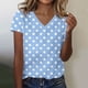 thumbnail image 2 of Camisetas Casuales de las Mujeres Impresas de Manga Corta con Cuello en V Blusa de Moda Cómoda para el Uso Diario Casual, 2 of 5