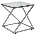 thumbnail image 2 of Home Square Tempered Glass Top End Table in Silver - Set of 2, 2 of 2