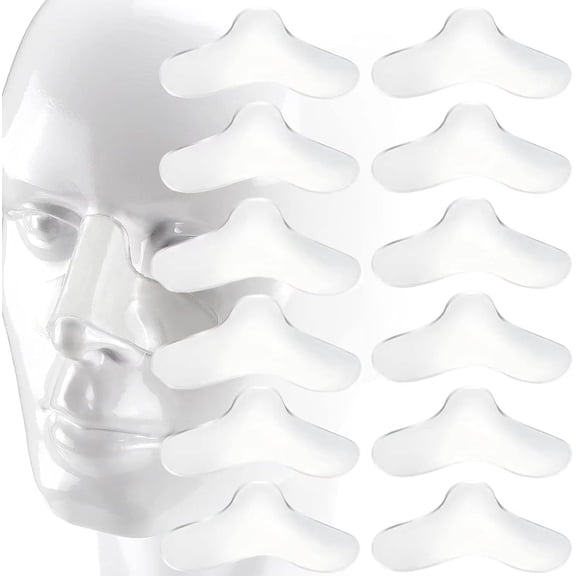 (12 PCS) Nose pads nose protector Nasal Gel Pads Universal Nose Pads for cushion  Can Be Trimmed Flexible Material Designed for Repeated use