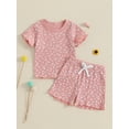 thumbnail image 4 of Toddler Baby Girls Shorts Clothing Set, 6 12 18 24 Months 2T 3T 4T Short Sleeve Crew Neck T-shirt with Shorts Floral Summer Outfit, 4 of 9