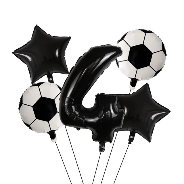 Globos de helio con temática de fútbol para niños, decoración de fiesta de cumpleaños de 30 pulgadas, 1, 2, 3, 4, 5, 6, 7, 8, 9 años, 5 unidades(Verde menta