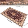 thumbnail image 6 of SUSUZI 5.3' x 7.5' Boho Area Rug – Washable Low Pile (0.4") Non Slip Carpet for Living Room Bedroom Dining Room, Retro Floral Premium Polyester Rug, 6 of 6