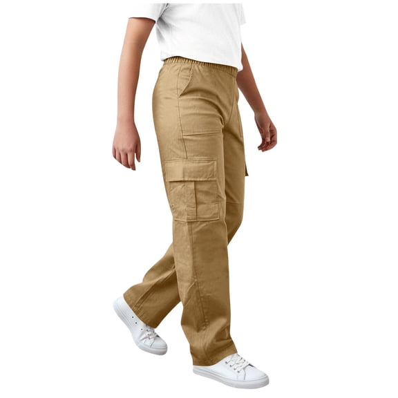 Gamivast Cargo Pants for Girls Teen High Waisted Multiple Pockets Outdoor Pants Straight Leg Fit Pockets Breathable Comfort Back to School Travel Hiking Pants Casual Clothing