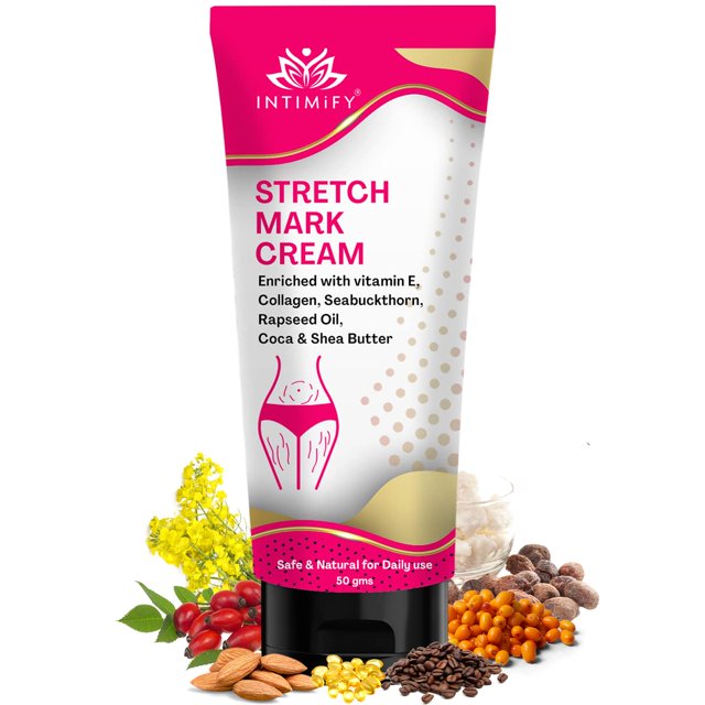 INTIMIFY Stretch Mark Removal Cream For Women, Stretch Mark Cream For Pregnancy, Stretch Mark Cream During Pregnancy, Stretch Mark Removal Ceam After. 50g