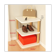 thumbnail image 2 of Fashion Wooden Shoes Storage Rack Space-Saving Shelf Tower Free Standing Entrance Without Tools to Assemble,Cool Black, 2 of 6