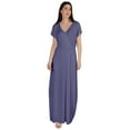 thumbnail image 4 of Inkmeso Robe Maxi en Jersey Style Portefeuille Taille Froncée Été Décontractée Classique Longue, 4 of 8