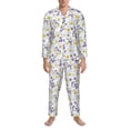 thumbnail image 3 of Sikiie Daisies Flowers Mens Pajama Set, Soft Warm Long Sleeve Sleepwear, Cozy Button-Down Pjs for Men-Large, 3 of 7