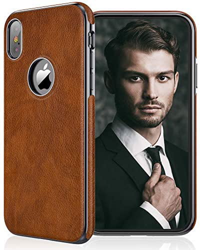 Flip Case for iPhone X Luxury Leather Bussiness Phone Case Cover for Bussiness Gifts with Free Waterproof Case