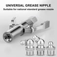 thumbnail image 2 of Acoplador de grasa de acero inoxidable de liberación rápida Doble manija Bloqueo fuerte en accesorios de boquilla de grasa para automóviles, 2 of 9