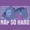 thumbnail image 2 of Girl's Lilo & Stitch Nap So Hard Distressed Stitch  Graphic Tee Purple Berry Large, 2 of 4