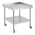 thumbnail image 1 of Yiwa Stainless Steel Commercial Prep Table, Heavy-Duty Worktable with Adjustable Shelf, 3-Sided Backsplash & 5" Locking Casters, 1 of 7