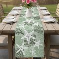 thumbnail image 6 of Table Runners 70 Inches Long Dress Scarves, Sage Green Starfish Farmhouse Coffee/Dining/Kitchen Table Decor, Holiday Table Runner, Coral Shell Ocean Vintage Coastal 13x70 Inch, 6 of 9