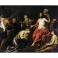 thumbnail image 2 of Gerard Seghers 14x12 Black Ornate Wood Framed Double Matted Museum Art Print Titled: Christ and the Penitent Sinners (1610 - 1651), 2 of 5