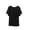 Black, variant on Women's Blouse Short Sleeve Ruffle,Elegant Round Neck Shirred Top,Soft Silky Flowy Loose Fit Tunic with Flutter Sleeve Detail for Summer Daily Wear