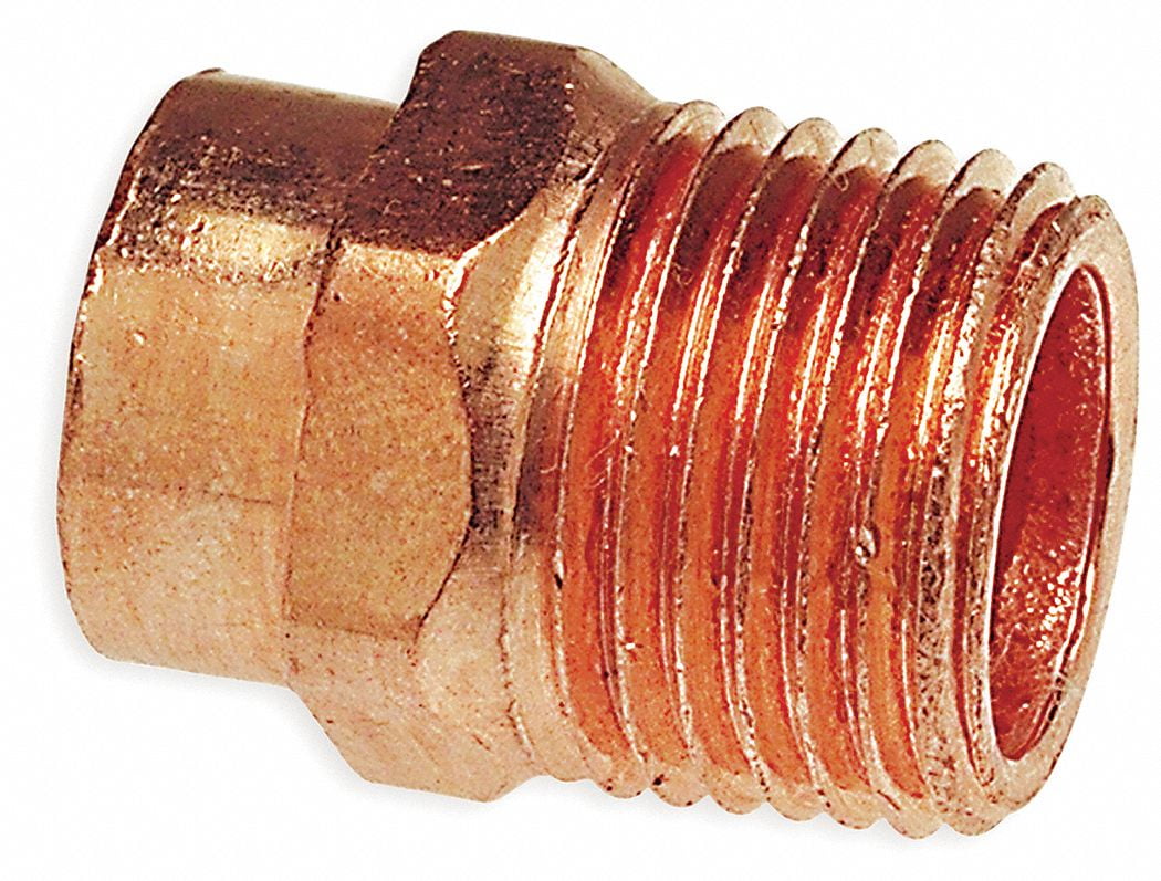 Wrot Copper Pressure 1/2" Copper X 1" Fitting Female Reducing Adapter 2 Pack 